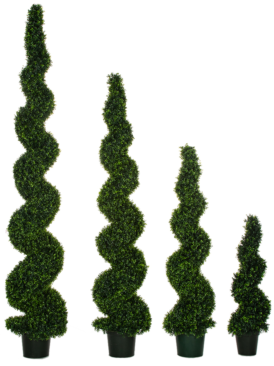 4 Foot, Artificial Ultraviolet (UV) Dwarf Boxwood Spiral Topiary